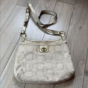 Coach Monogram Beige Crossbody Bag
